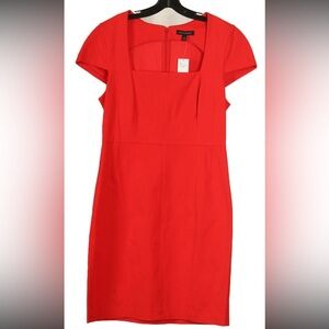 Banana Republic Dress Women’s 16 Red A Line Short Sleeve Stretch High Waisted